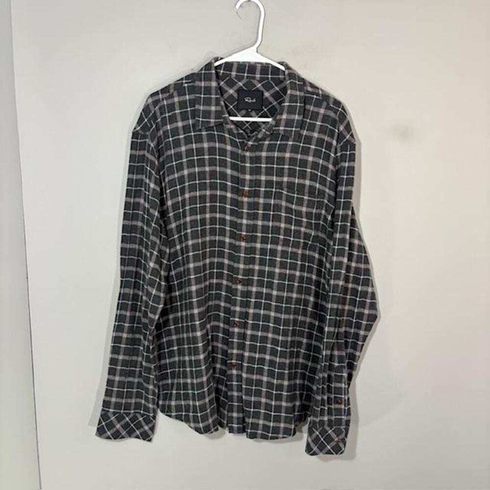 Rails Brushed Lennox Shirt Mens XL Charcoal Plaid Long Sleeve Flannel Button Up